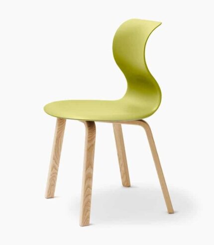 Eames-Style Molded Plastic Side Chair – Seat with Wood Dowel Base